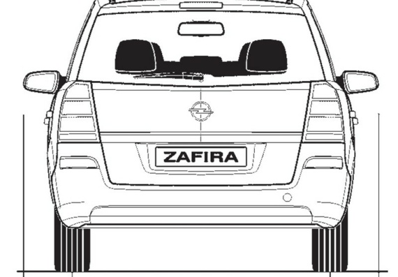 Opel Zafira (2005) (Опель Зафира (2005)) - чертежи (рисунки) автомобиля